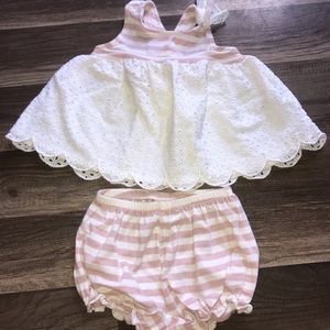 6-9 month baby girls halter and bloomer sets.